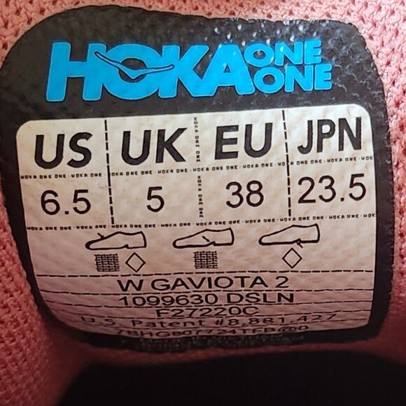 HOKA One One Gaviota 2 Women’s Running Shoes Gray Coral Size 6.5 Stability - Picture 3 of 6